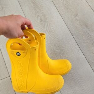CROCS Kids Bright Yellow Rain Boots